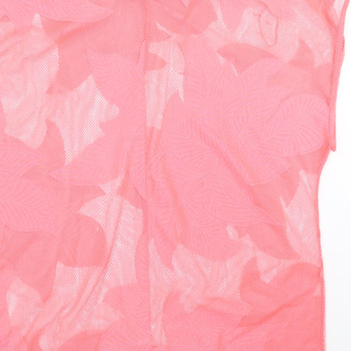 George Womens Pink Floral  Basic Blouse Size XS  - sheer