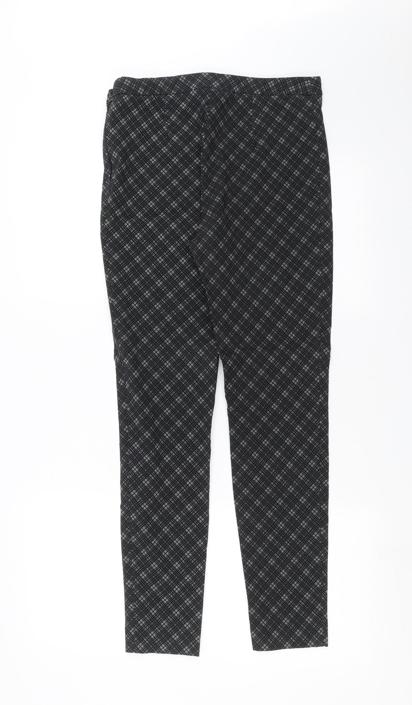 Primark Womens Black Geometric  Trousers  Size 12 L27 in
