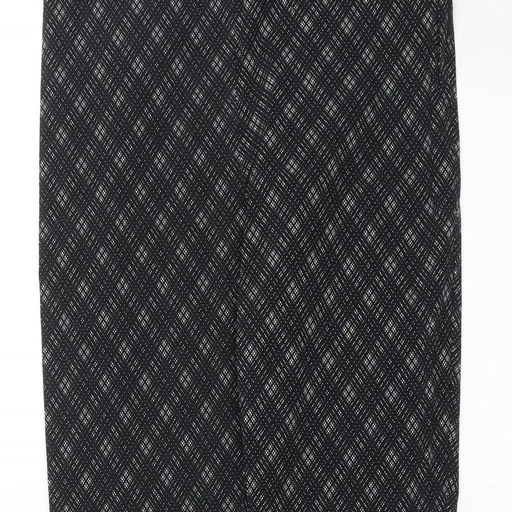 Primark Womens Black Geometric  Trousers  Size 12 L27 in