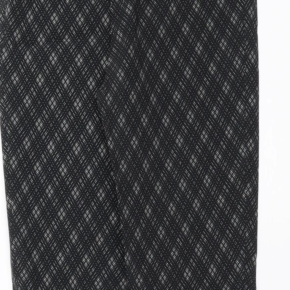 Primark Womens Black Geometric  Trousers  Size 12 L27 in