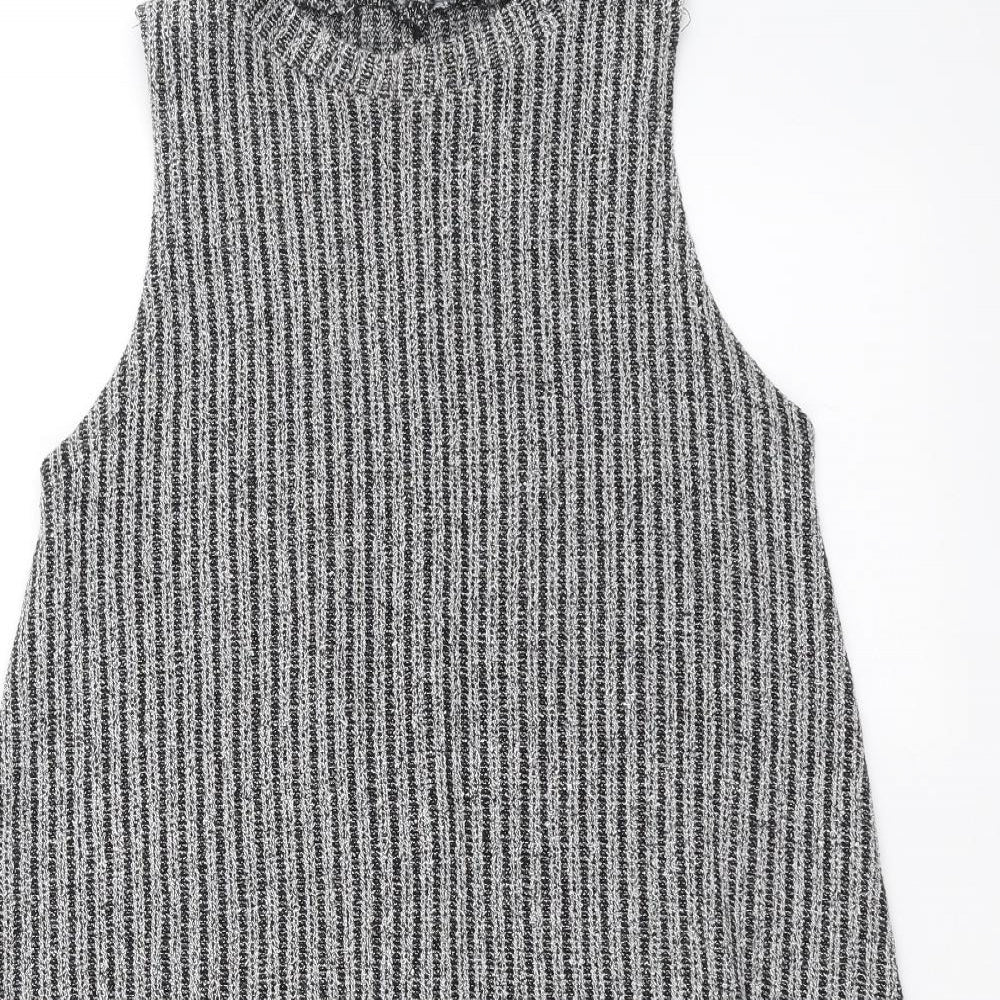 Primark Womens Grey Striped Knit Trapeze & Swing  Size 12