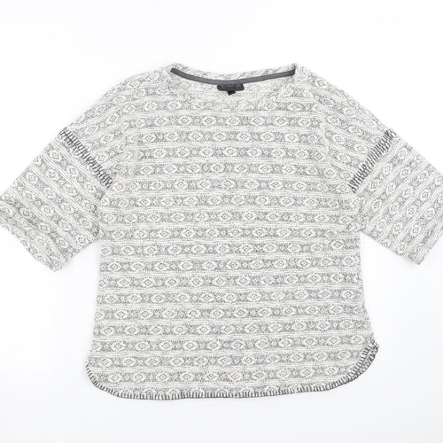 Topshop Womens Grey Geometric  Pullover Jumper Size 12