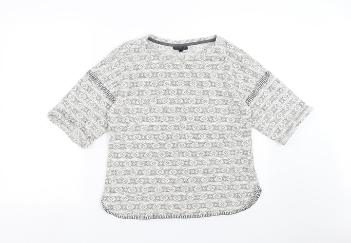 Topshop Womens Grey Geometric  Pullover Jumper Size 12