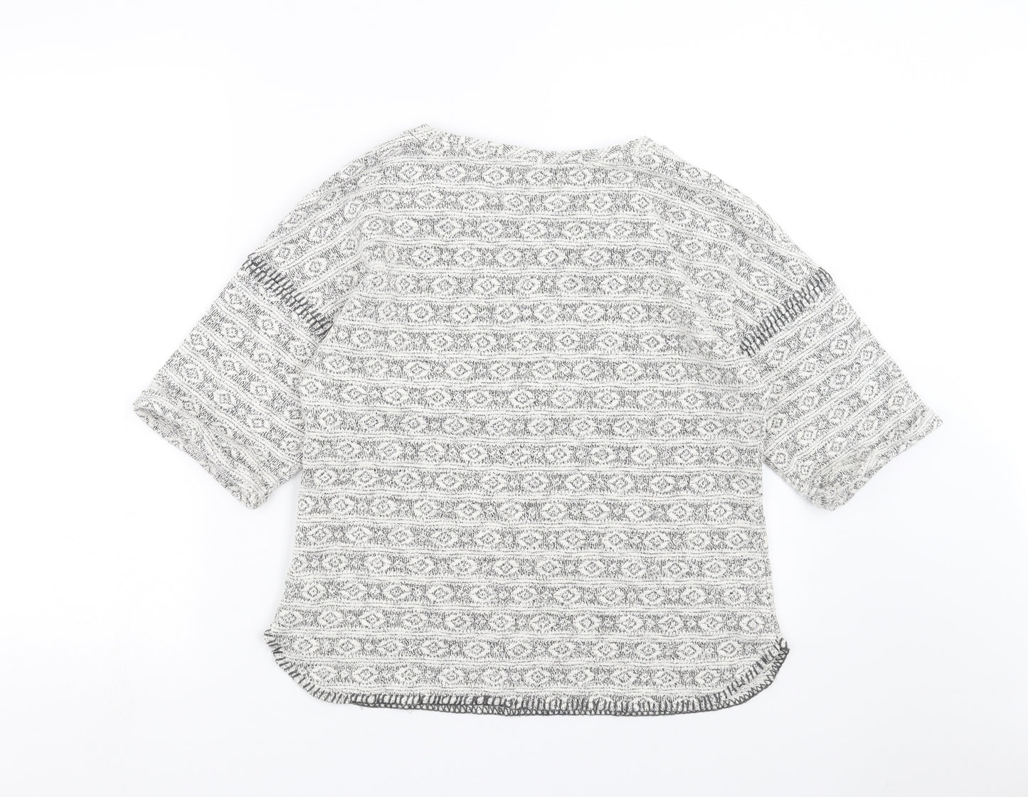 Topshop Womens Grey Geometric  Pullover Jumper Size 12