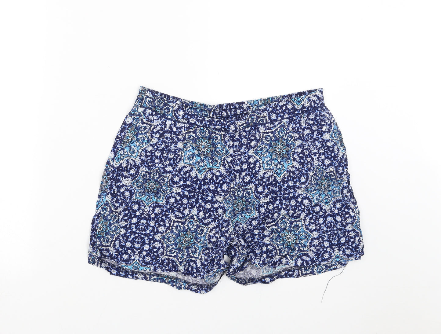 New Look Womens Blue Floral  Hot Pants Shorts Size 12