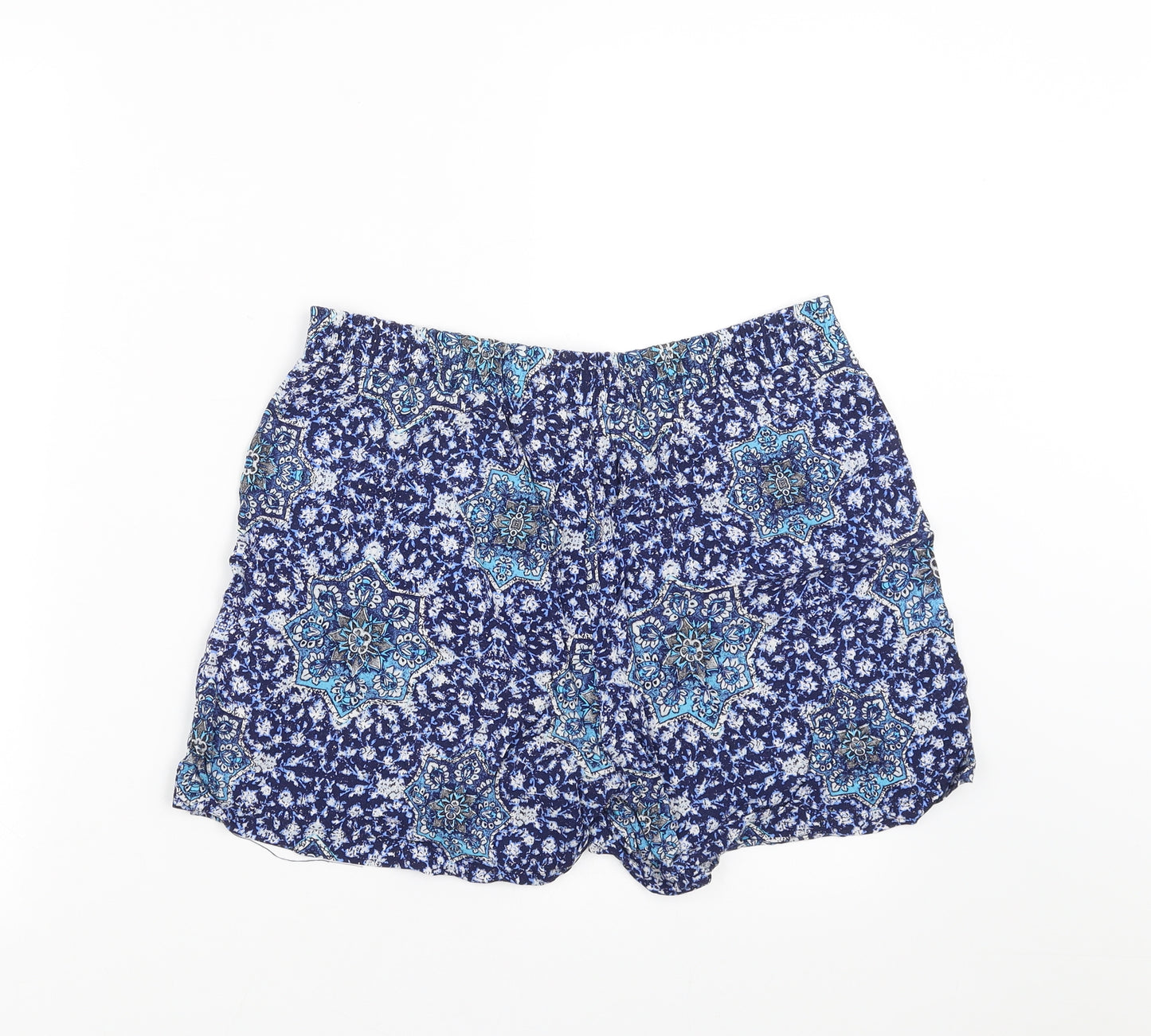 New Look Womens Blue Floral  Hot Pants Shorts Size 12