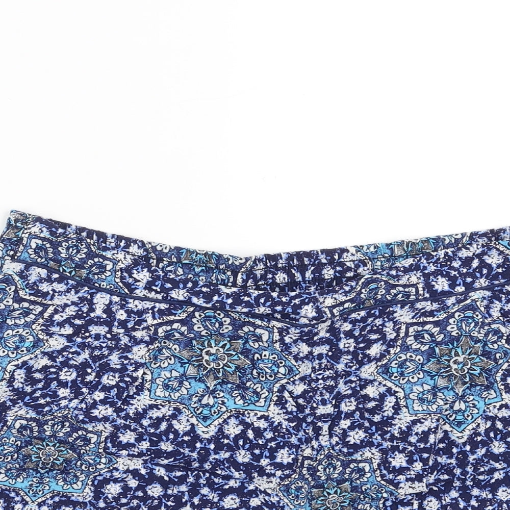 New Look Womens Blue Floral  Hot Pants Shorts Size 12