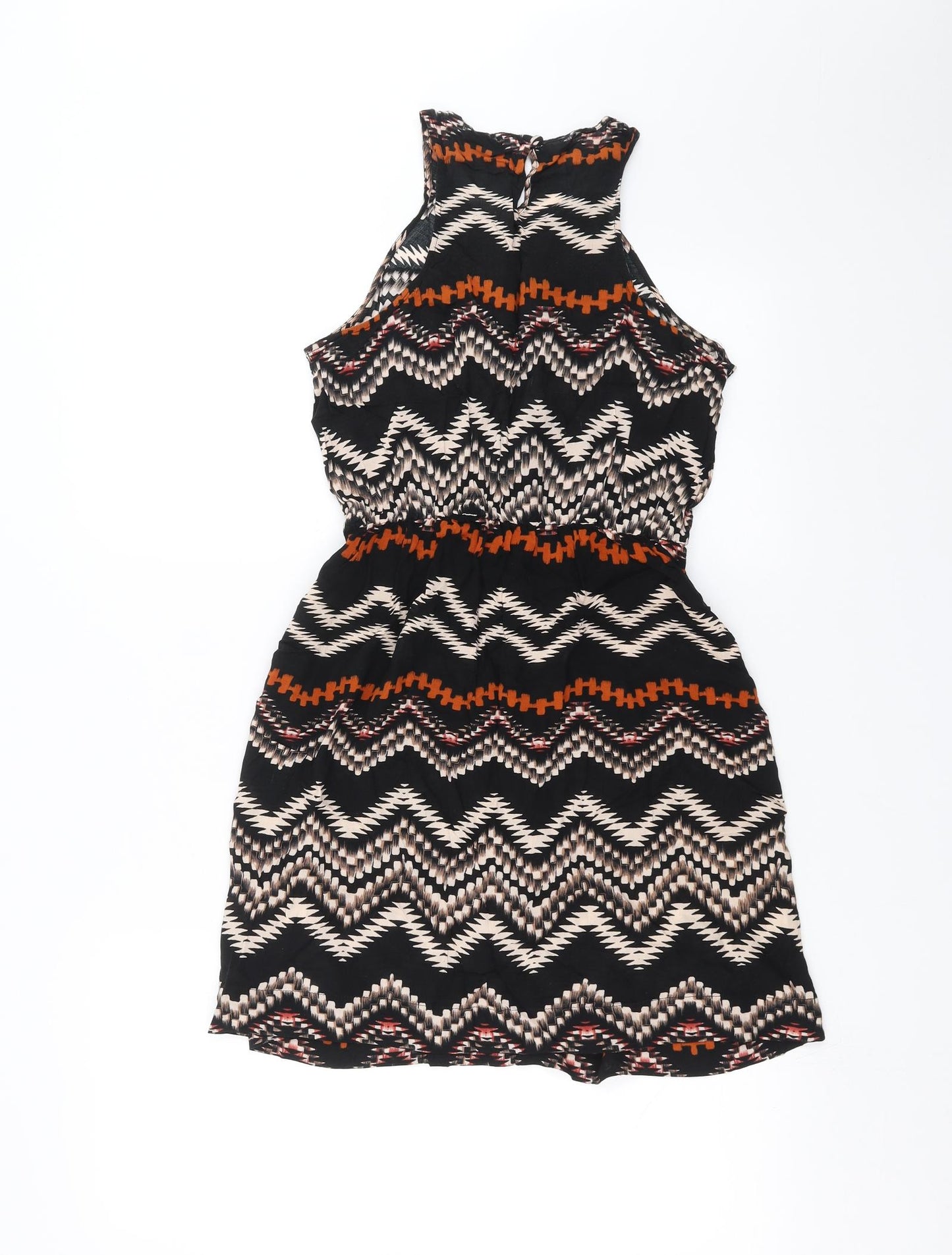New Look Womens Black Geometric  Fit & Flare  Size 12