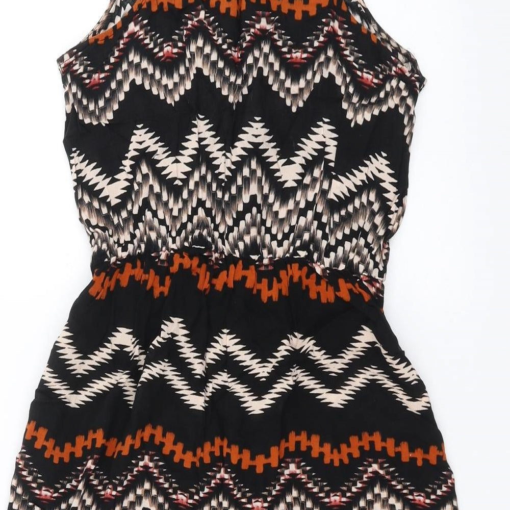 New Look Womens Black Geometric  Fit & Flare  Size 12