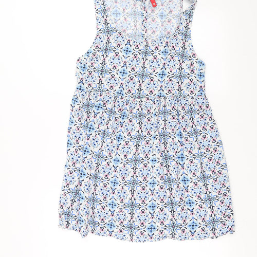 Divided by H&M Womens Blue Floral  Tank Dress  Size 12