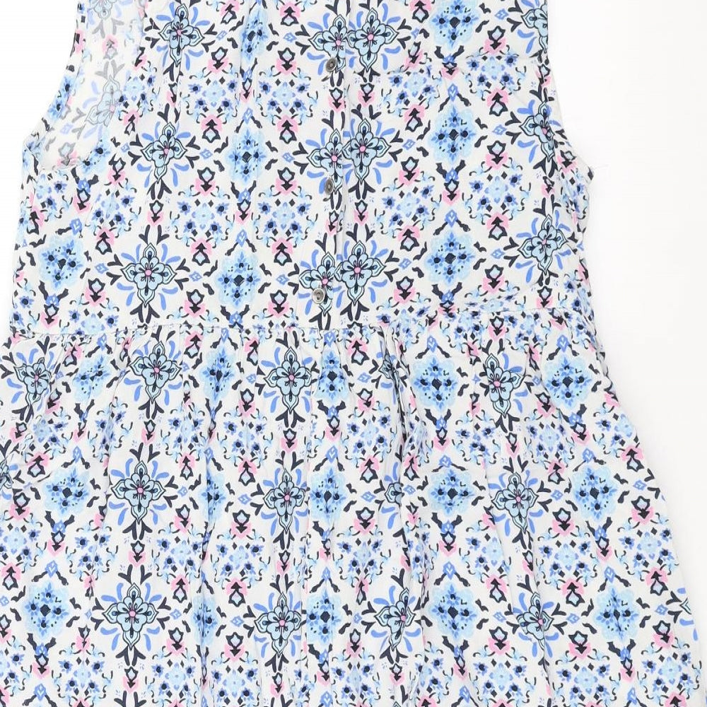 Divided by H&M Womens Blue Floral  Tank Dress  Size 12
