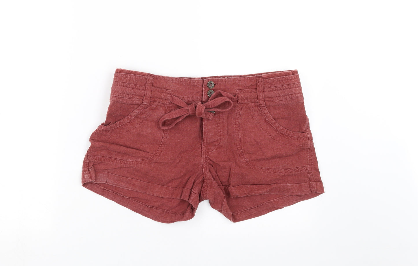 New Look Womens Red   Hot Pants Shorts Size 12 - burgundy