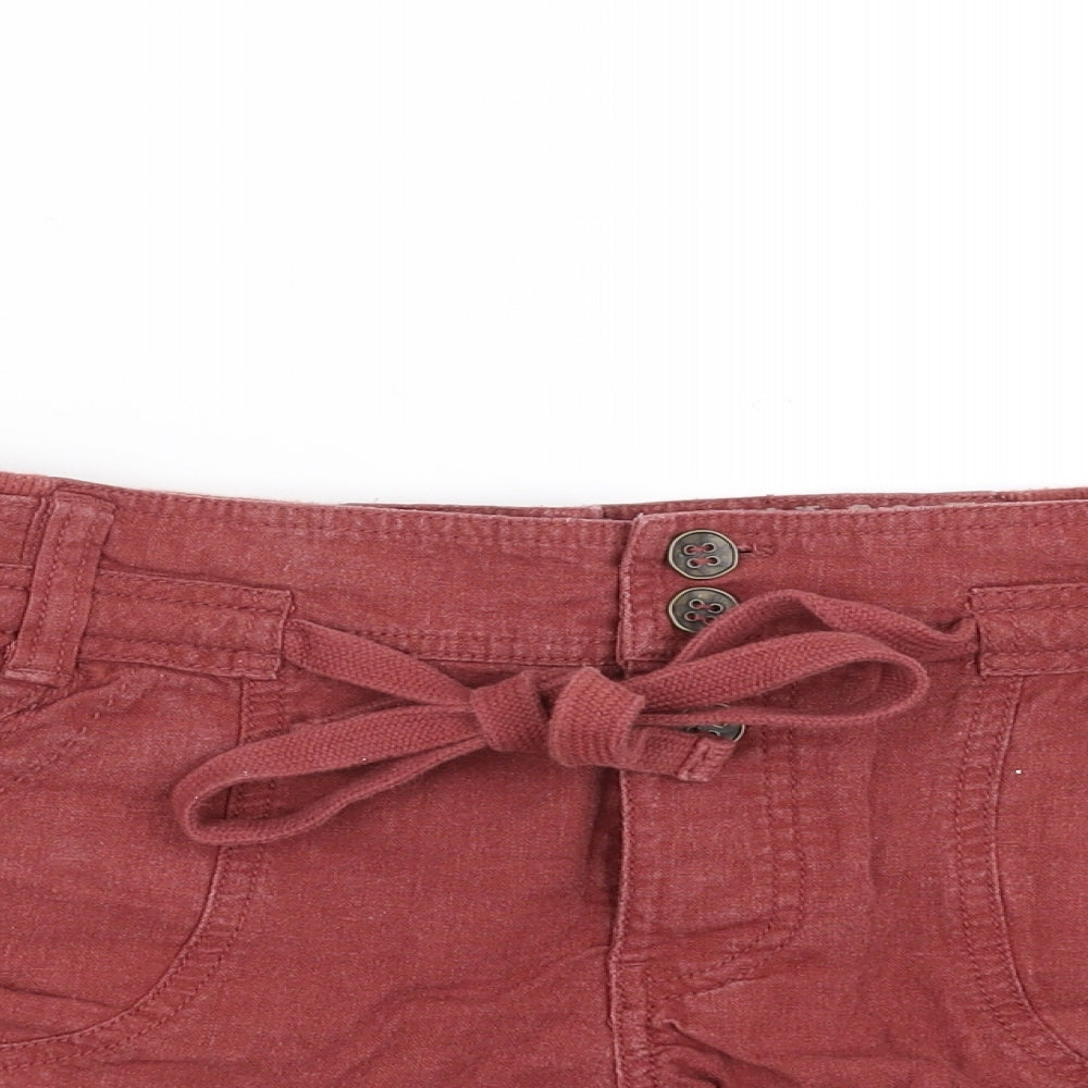 New Look Womens Red   Hot Pants Shorts Size 12 - burgundy
