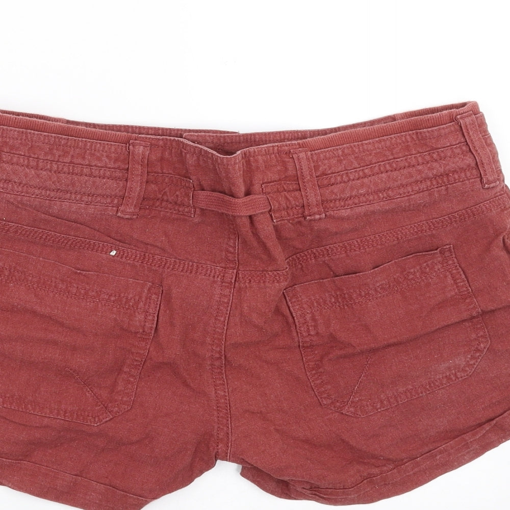New Look Womens Red   Hot Pants Shorts Size 12 - burgundy