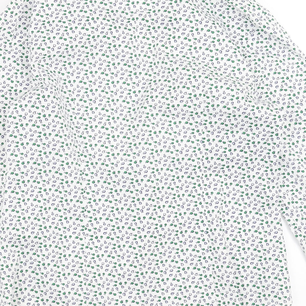 Antoni & Alison Womens White Geometric  Basic Button-Up Size 12