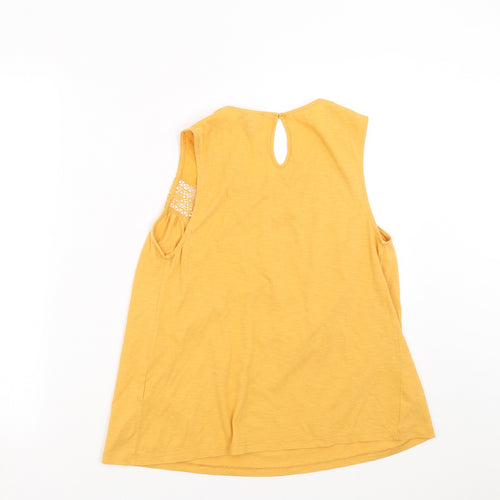 New Look Womens Orange   Basic T-Shirt Size 12  - crochet detail