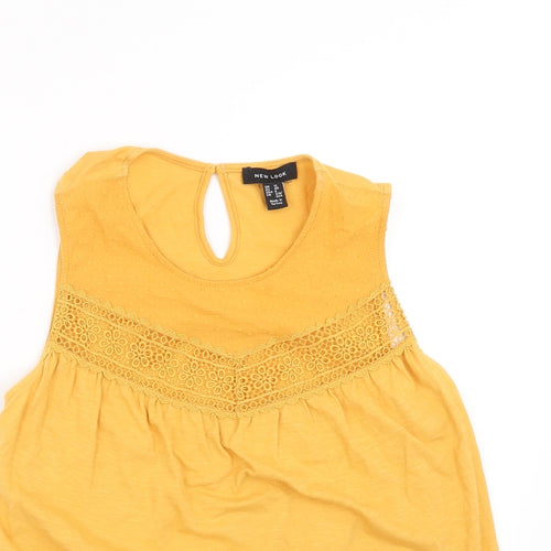 New Look Womens Orange   Basic T-Shirt Size 12  - crochet detail