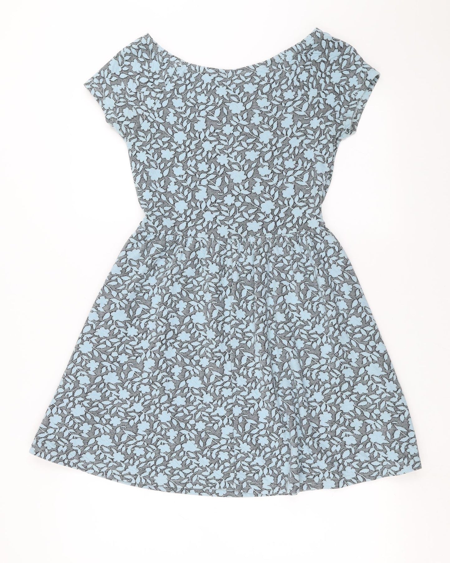 Topshop Womens Blue Floral  Fit & Flare  Size 12