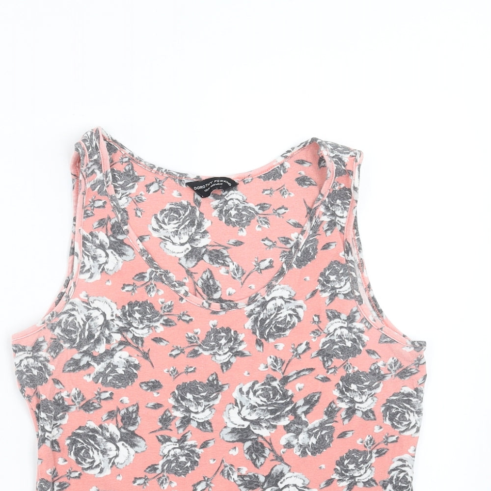 Dorothy Perkins Womens Pink Floral  Basic Tank Size 12