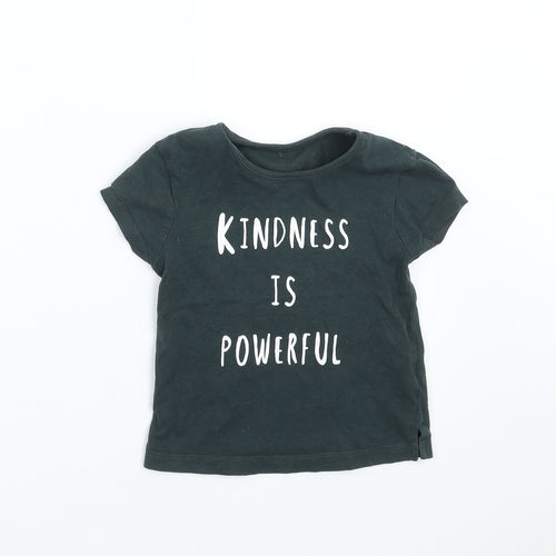George Girls Black   Basic T-Shirt Size 2-3 Years  - kindness is powerful
