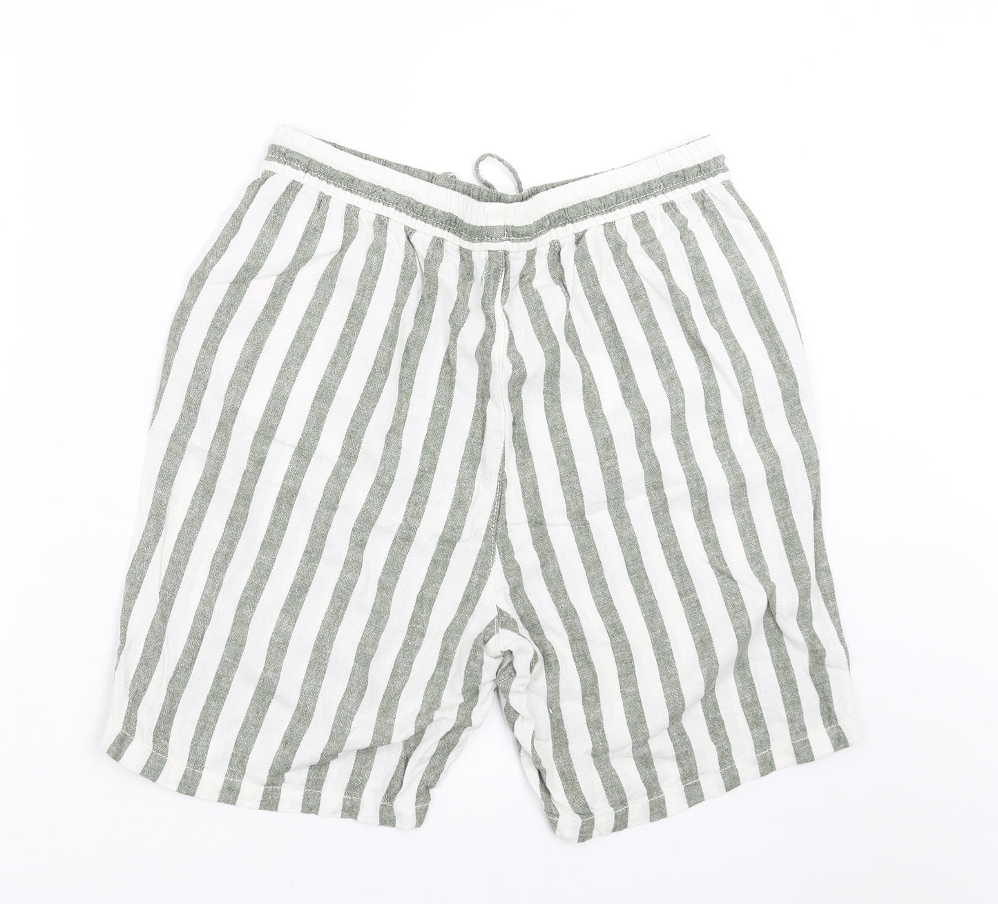 Bonmarché Womens Green Striped  Bermuda Shorts Size 12