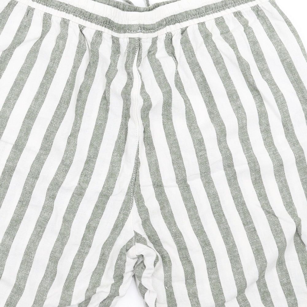 Bonmarché Womens Green Striped  Bermuda Shorts Size 12