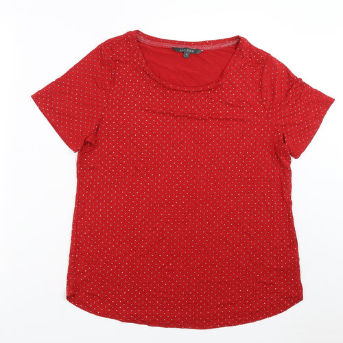 Love tees Womens Red   Basic T-Shirt Size 12  - dotted pattern