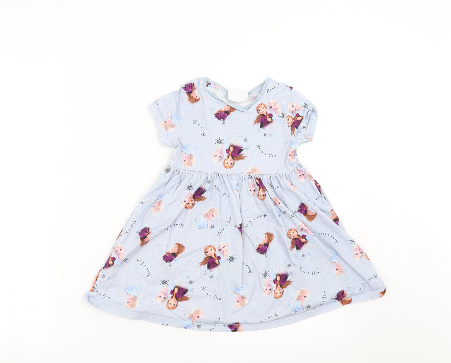 TESCO Girls Blue   T-Shirt Dress  Size 3-4 Years  - disney frozen