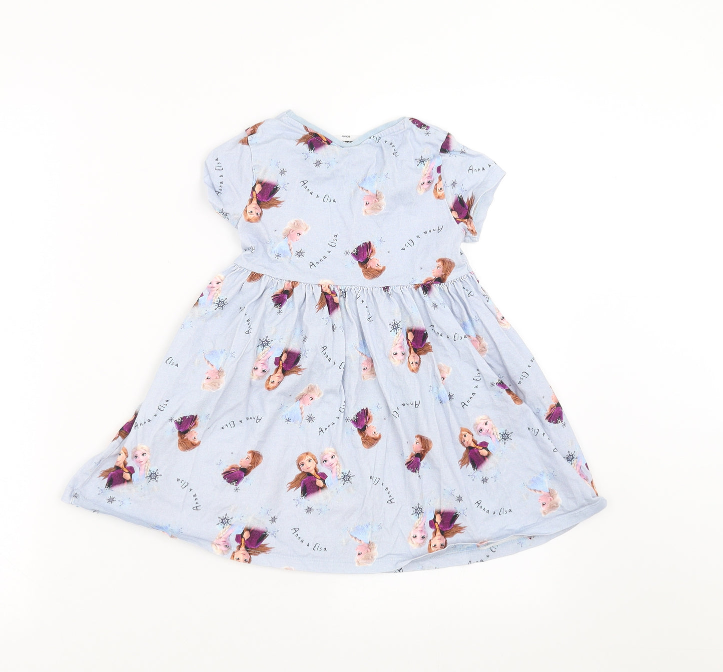 TESCO Girls Blue   T-Shirt Dress  Size 3-4 Years  - disney frozen