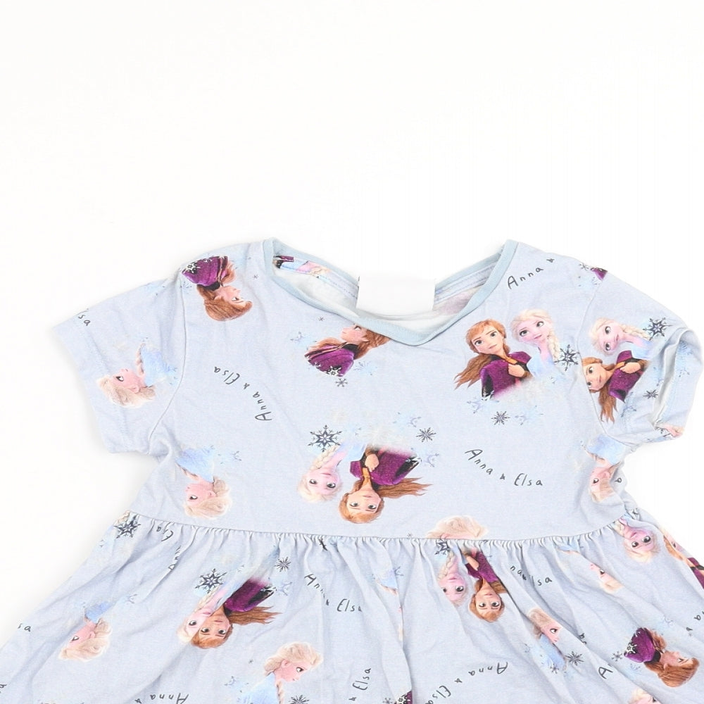 TESCO Girls Blue   T-Shirt Dress  Size 3-4 Years  - disney frozen