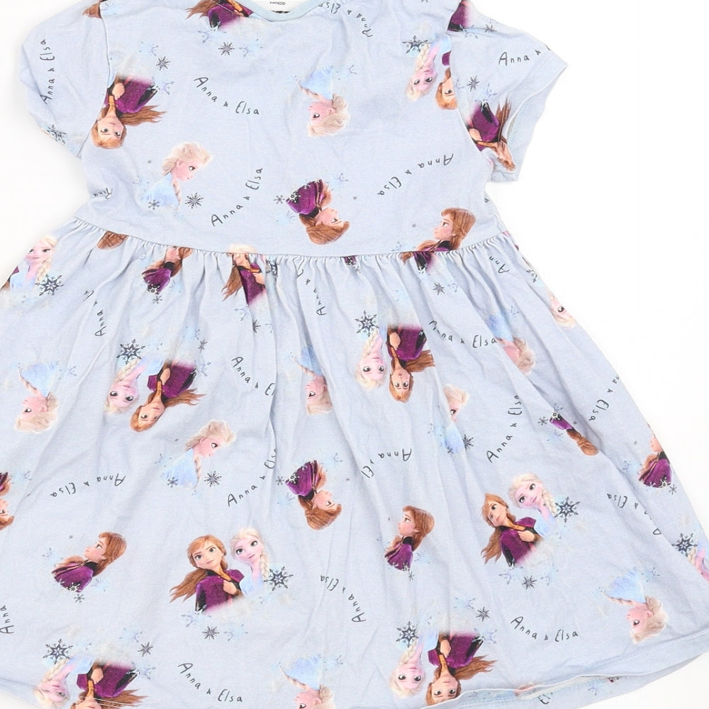 TESCO Girls Blue   T-Shirt Dress  Size 3-4 Years  - disney frozen