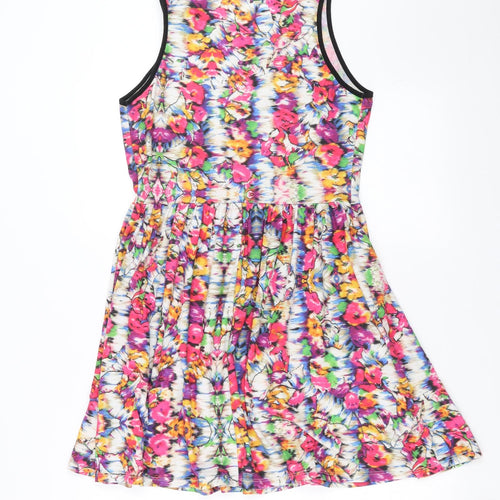 Topshop Womens Multicoloured Floral  Fit & Flare  Size 10