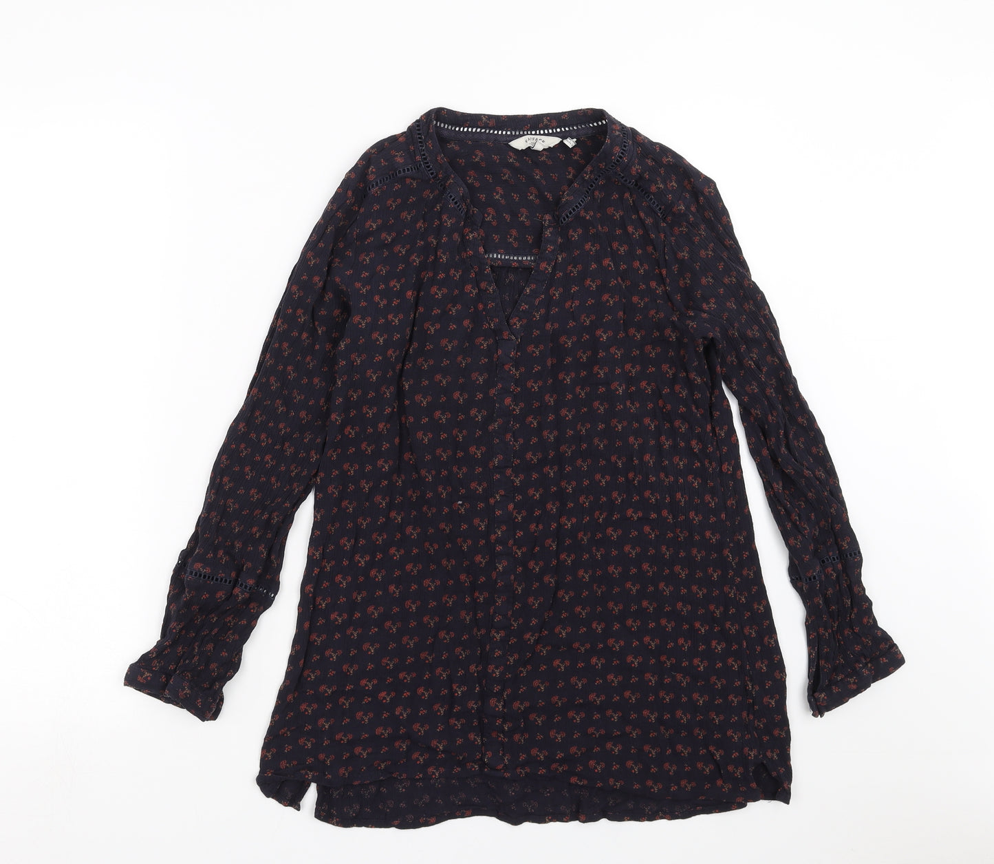 Fat Face Womens Blue Floral  Basic Blouse Size 12