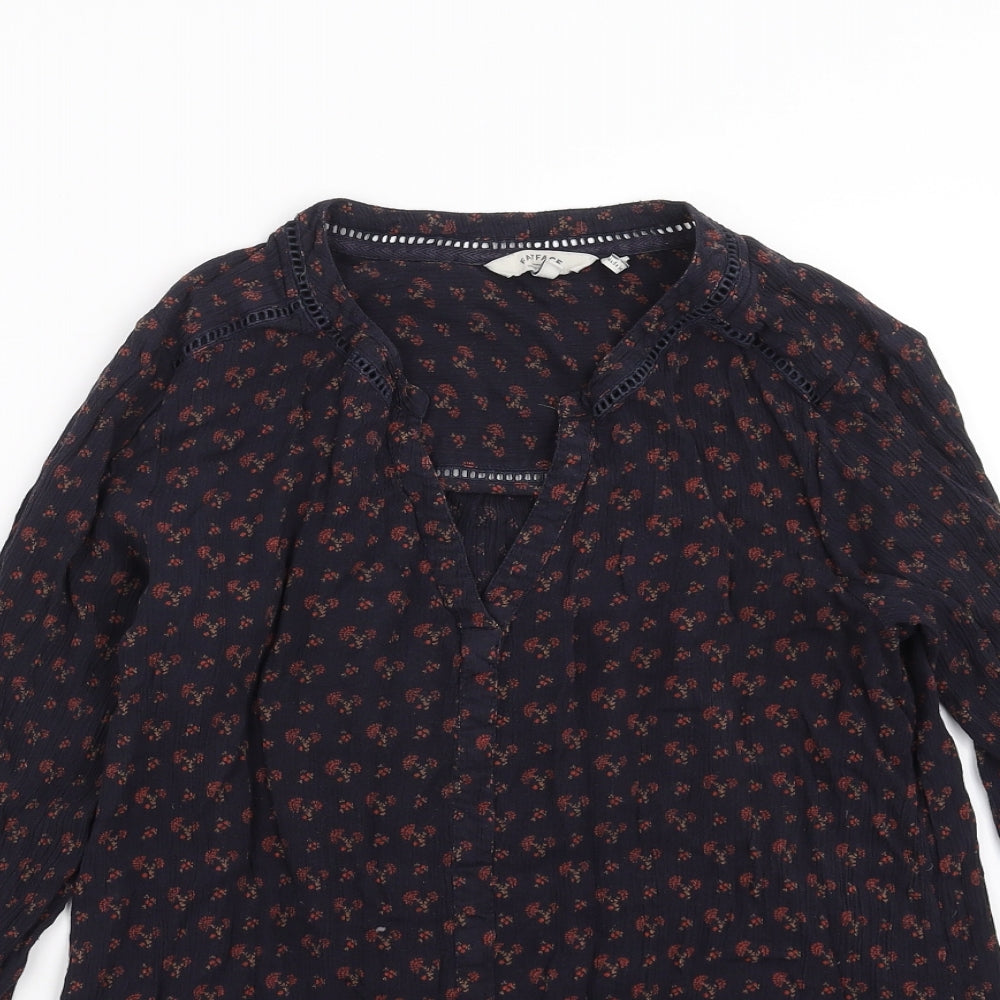 Fat Face Womens Blue Floral  Basic Blouse Size 12
