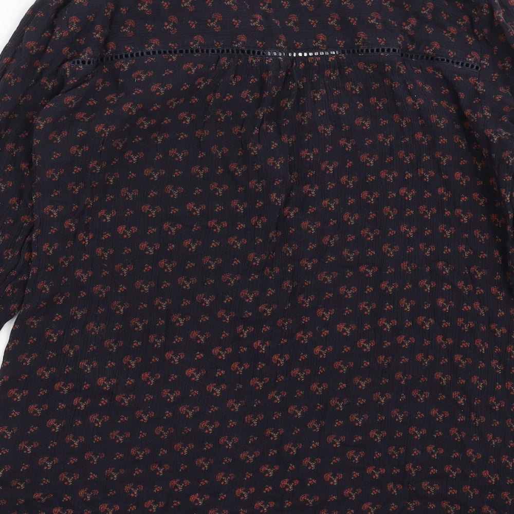 Fat Face Womens Blue Floral  Basic Blouse Size 12