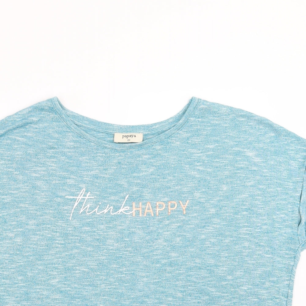 Papaya Womens Blue  Knit Pullover Jumper Size 20  - Think Happy
