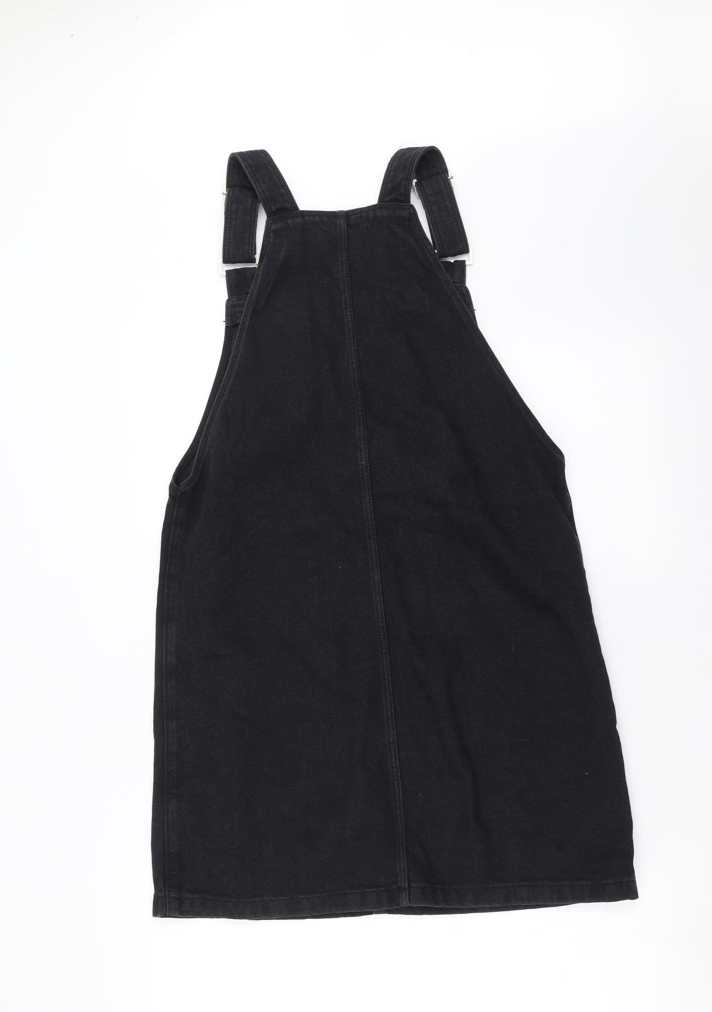 New Look Womens Black  Denim Pinafore/Dungaree Dress  Size 10