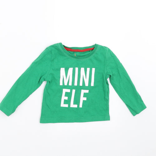 Lily&Dan Boys Green   Basic T-Shirt Size 12-18 Months  - mini elf
