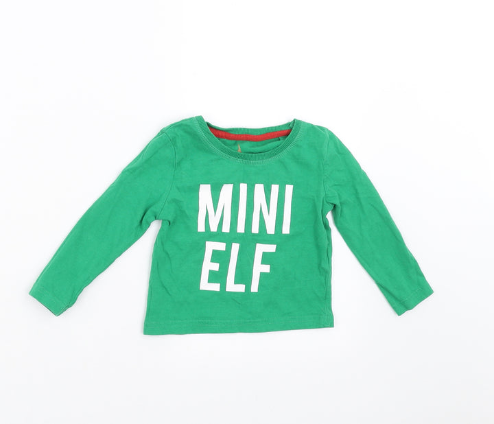 Lily&Dan Boys Green   Basic T-Shirt Size 12-18 Months  - mini elf