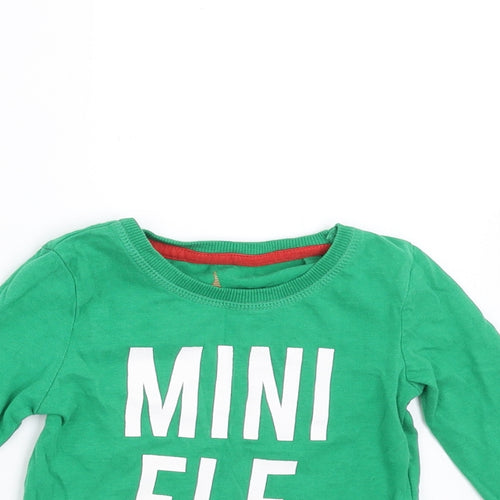 Lily&Dan Boys Green   Basic T-Shirt Size 12-18 Months  - mini elf