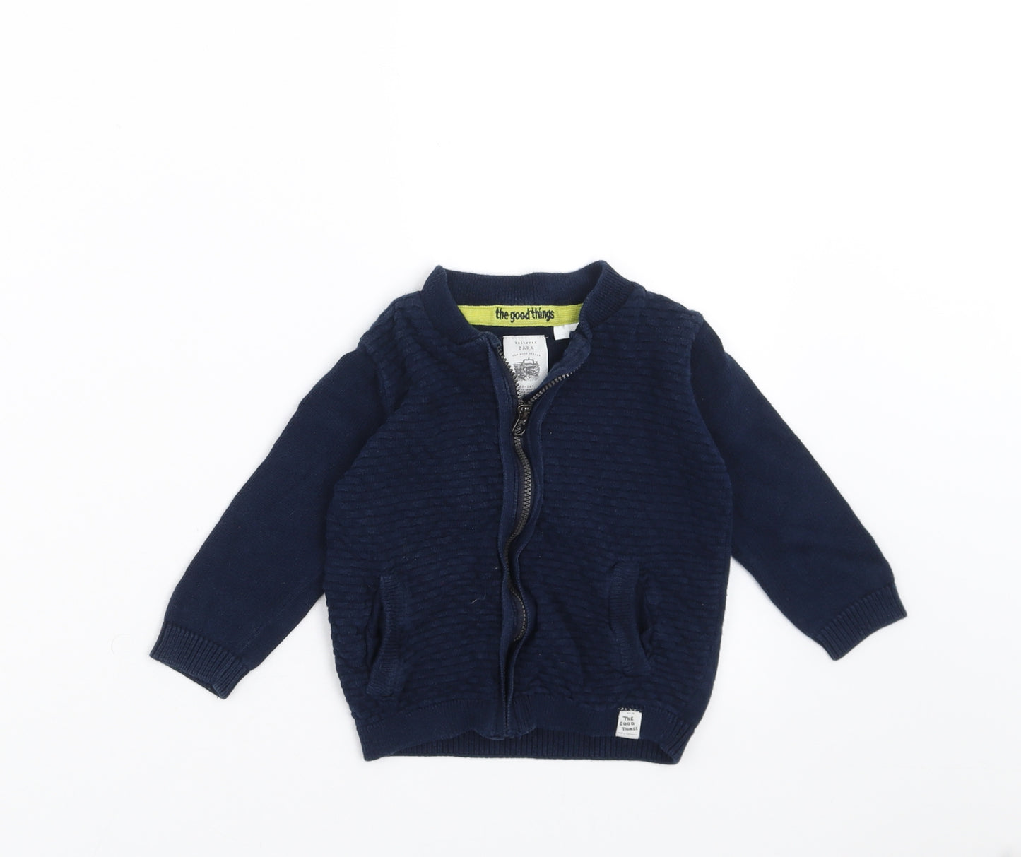 Zara Boys Blue  Knit Cardigan Jumper Size 12-18 Months