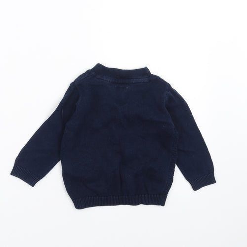 Zara Boys Blue  Knit Cardigan Jumper Size 12-18 Months