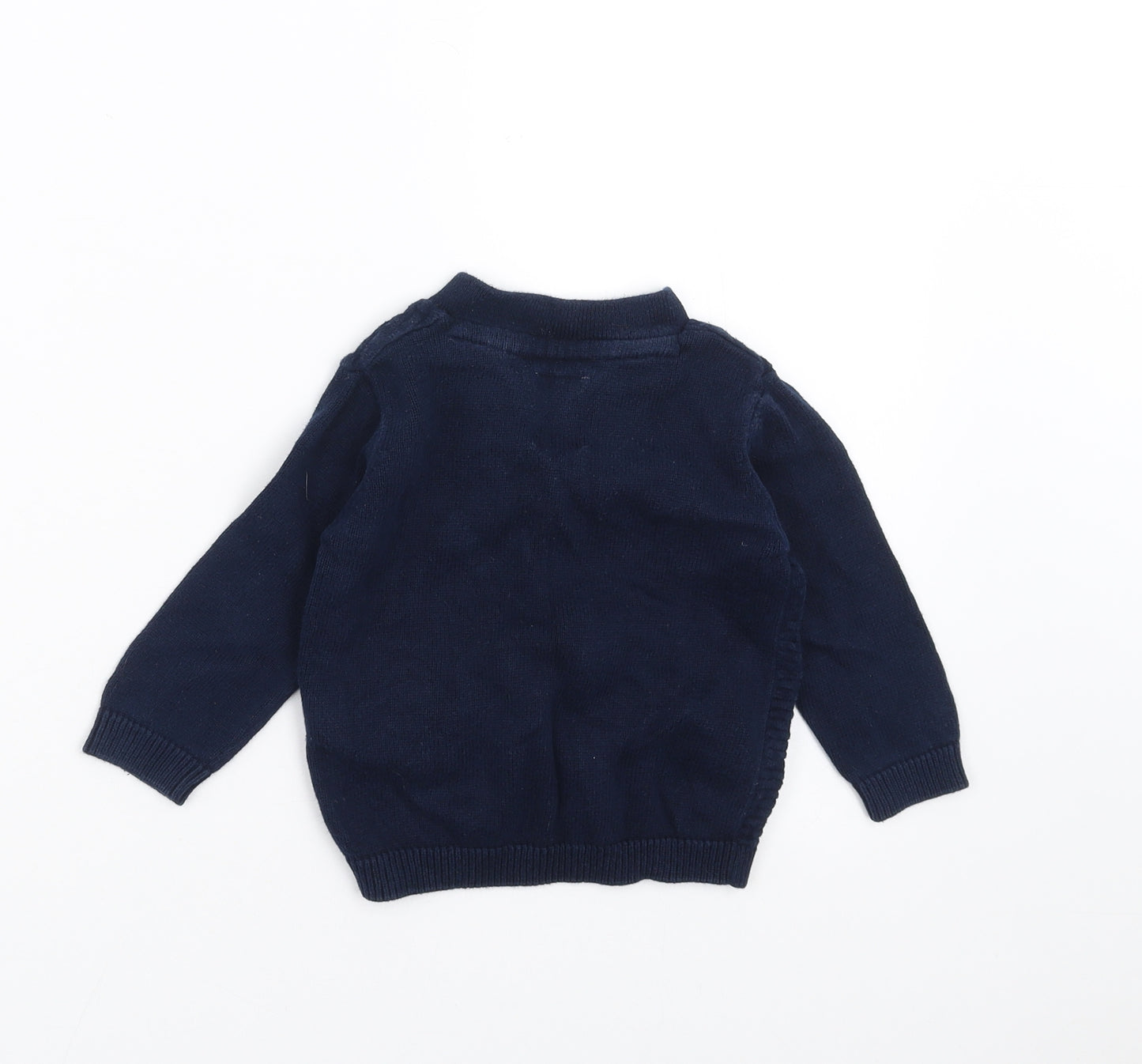 Zara Boys Blue  Knit Cardigan Jumper Size 12-18 Months