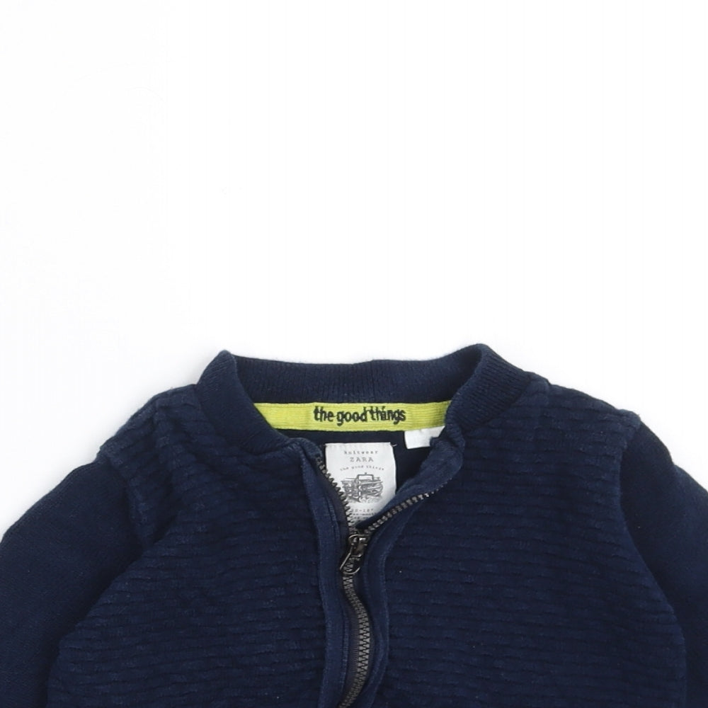 Zara Boys Blue  Knit Cardigan Jumper Size 12-18 Months