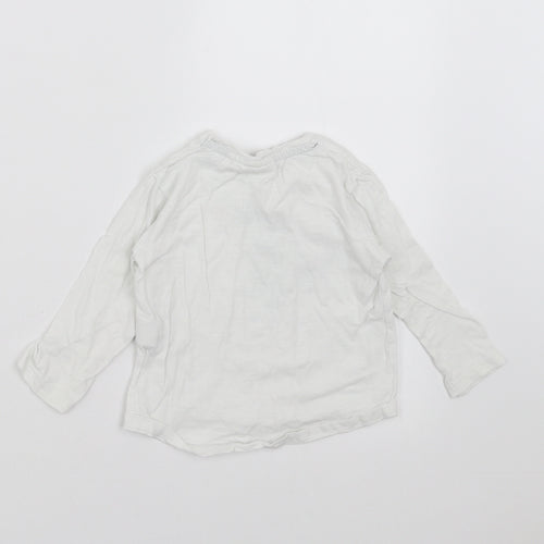 Zara Boys White   Basic T-Shirt Size 18-24 Months  - DInosaur