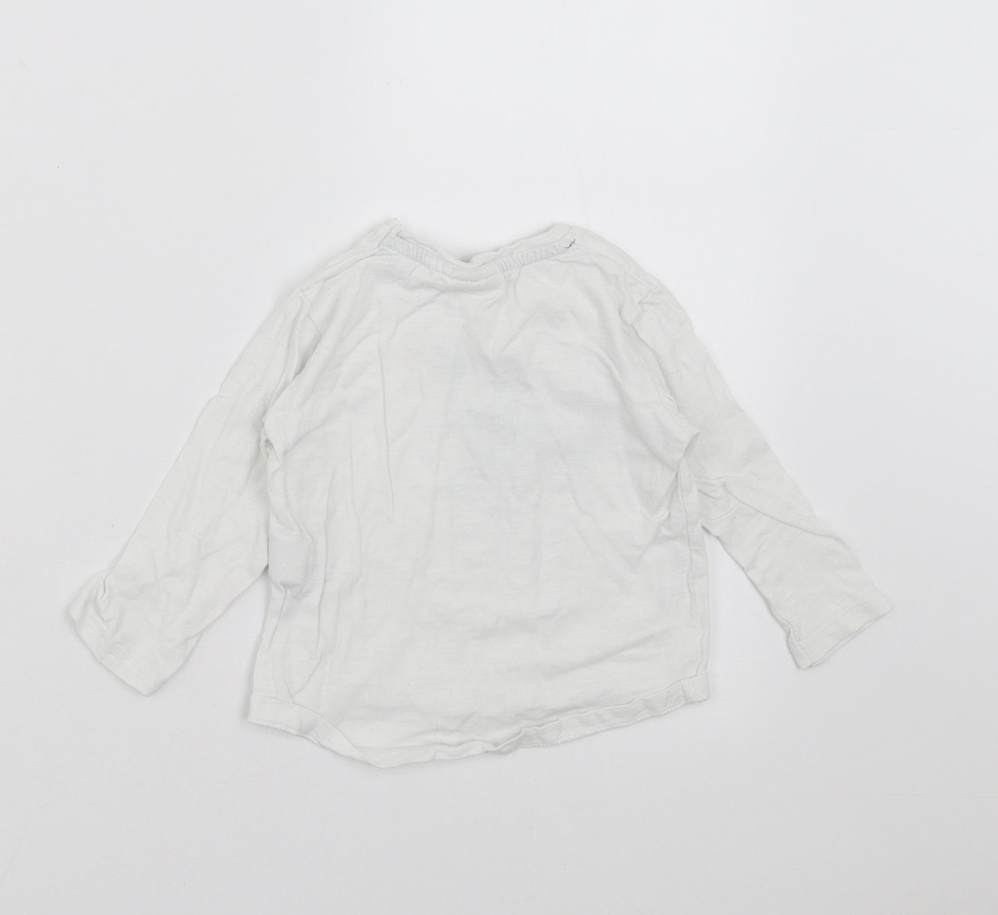 Zara Boys White   Basic T-Shirt Size 18-24 Months  - DInosaur