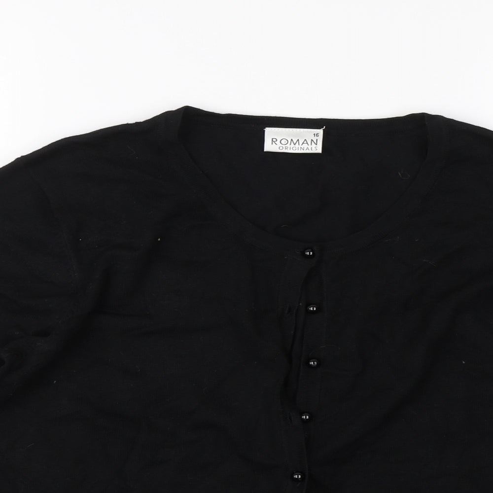Roman Womens Black   Cardigan Jumper Size 16