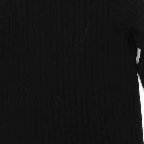Preworn Womens Black Striped  Pullover Jumper Size 10