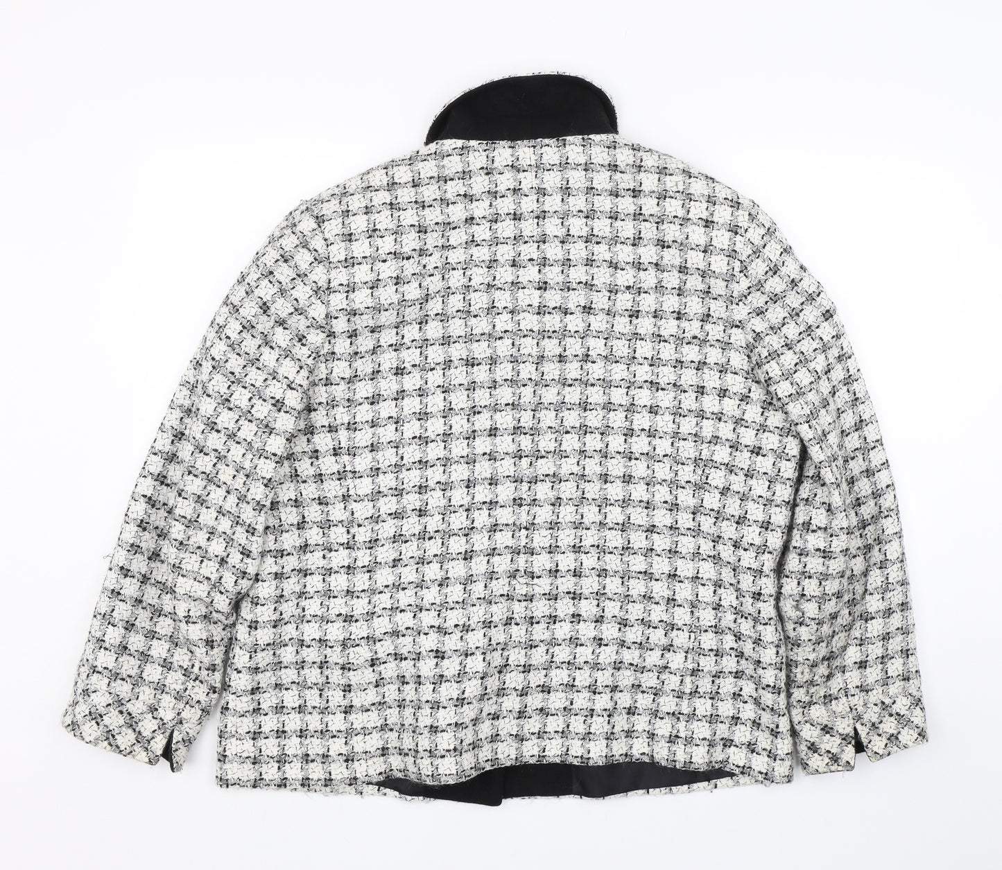 Daxon Womens White Check  Overcoat Coat Size 18