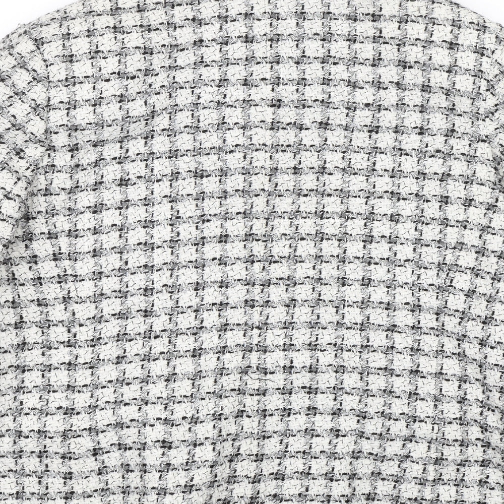 Daxon Womens White Check  Overcoat Coat Size 18
